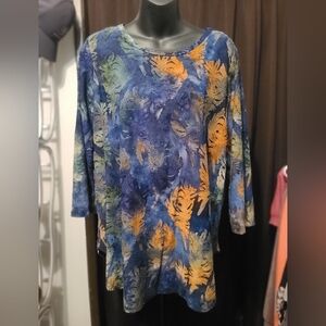 Blue and Orange Tunic Top